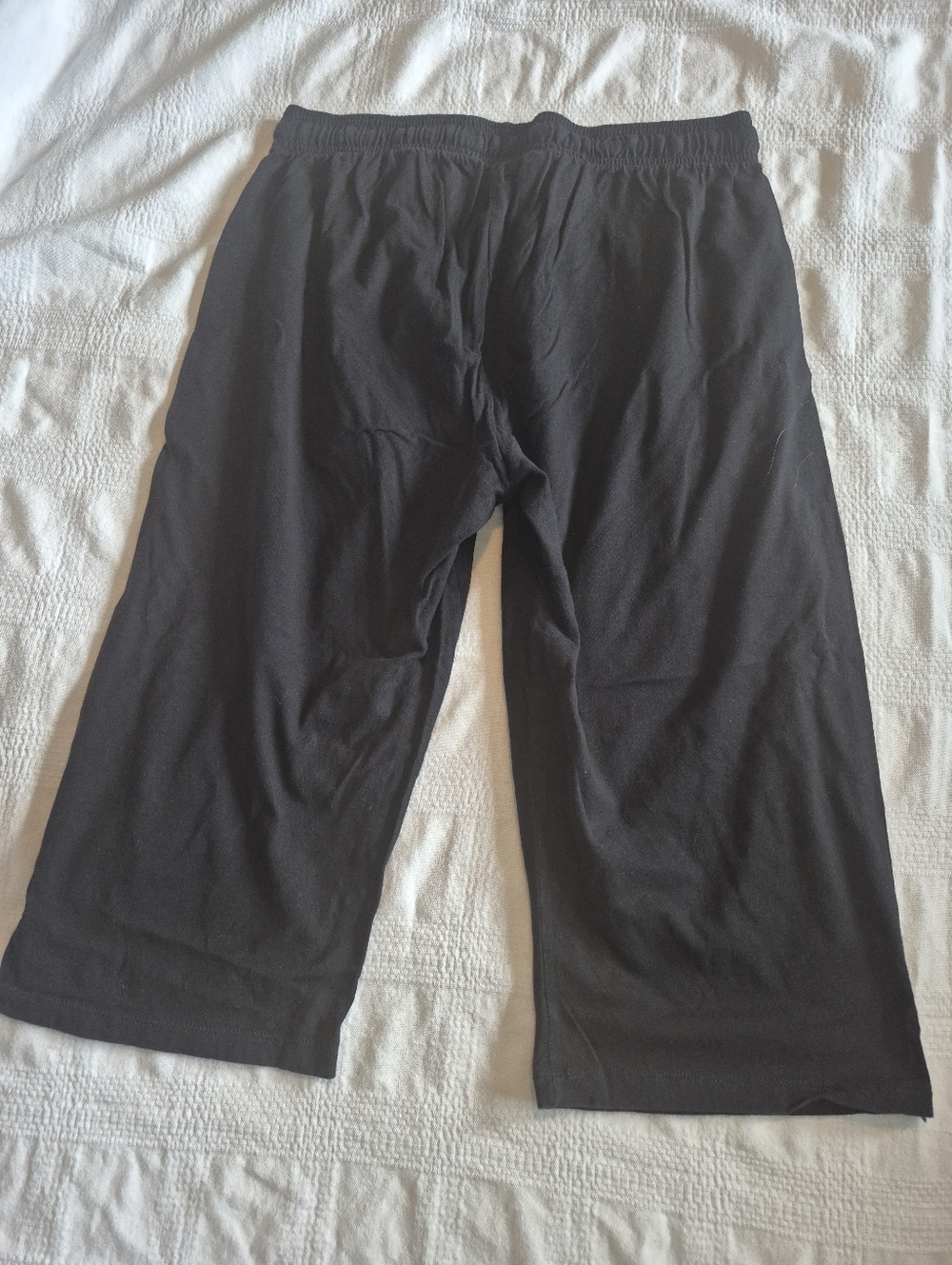 Champion women's size Large black cotton cropped pants VGUC - Picture 2 of 5